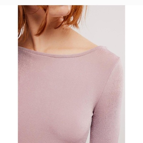 Free People Intimately Call Me Later Long Sleeve Slip Dress Large Dawn Pink NWT - Picture 4 of 7